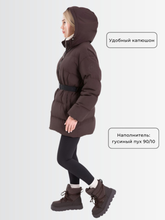 Пуховик женский зимний CRUSH Коричневый